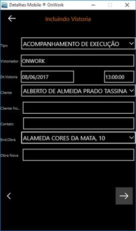 Aplicativo Detalhes Mobile